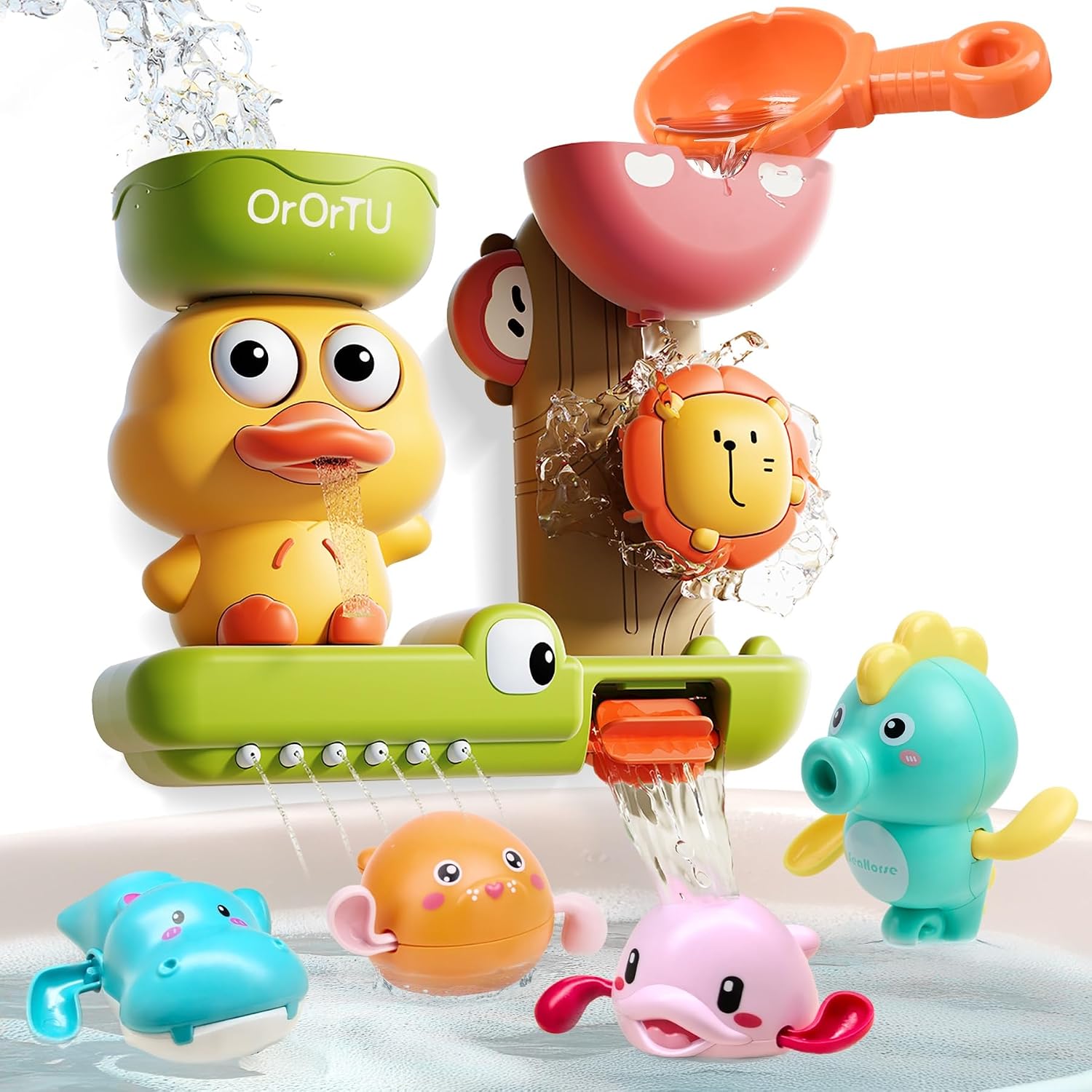 OR OR TU Juguetes de baño para bebé, Watermill Juguete de baño de Agua Giratorio con ventosas, Juguetes de baño de Cuerda Juguetes de baño para bebé Ducha Juguetes de natación