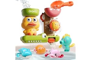 OR OR TU Giocattoli da Bagno per Bambini, Mulino ad acqua rotante con Ventose, Giocattoli da Bagno a vento per doccia per Bambini