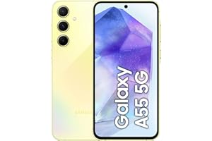Samsung Galaxy A55 5G, Factory Unlocked Android Smartphone, 256GB, 8GB RAM, 2 day battery life, 50MP Camera, Awesome Lemon, 3 Year Manufacturer Extended Warranty (UK Version)