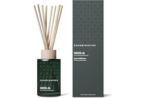 Skandinavisk SKOG 'Forest' Difusor de varillas con 8 cañas, dura más de 3 meses; notas de aroma: té negro y hojas de menta, manzanas secas y canela horneada, 100 ml