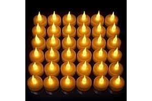 Vont Realistic Bright Flameless LED Tea Light Candles, Bright, ing, Battery Powered Fake Candles, Unscented Tealights, Pack of 24-Vont
