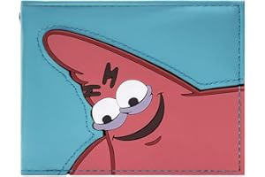 SpongeBob SquarePants Patrick Star Faccia Fissa Portafoglio/Portamonete Bi-Fold ID & Porta Carte, Blu