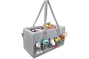 HAREWU Speziell für die Toniebox entwickelte Tragetasche, tote bag, Zum Transport und Schutz von Tonie Starter Set und Zubehör, fasst 20-30 Tonie-Digitalpuppen (grau)