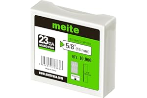 meite Chiodi a Spillo 23GA da 15 mm, Micro Chiodi Senza Testa Zincati per Chiodatrice a Spillo – Ideali per Falegnameria Fine e Rifiniture, Confezione da 10.000 Pezzi