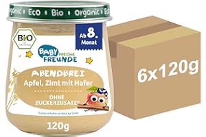 ‎FRECHE FREUNDE BABY FRECHE FREUNDE Bio Babybrei Gläschen Abendbrei Apfel, Zimt mit Hafer