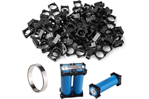 KUOQIY 100 Piezas 18650 Soporte de Batería de Iones de Litio, 1 Celda 18650 Soporte de Soporte de Batería de Litio, Paquete de Batería Cilíndrica Soporte, con 3m Banda de Níquel