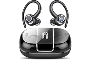 Csasan Auriculares Inalambricos Deportivos, Auriculares Bluetooth 5.3 HiFi Estéreo con Cancelación de Ruido ENC, Reproducción de 48H Pantalla LED Cascos Inalambricos, Control Táctil, IP7 Impermeable
