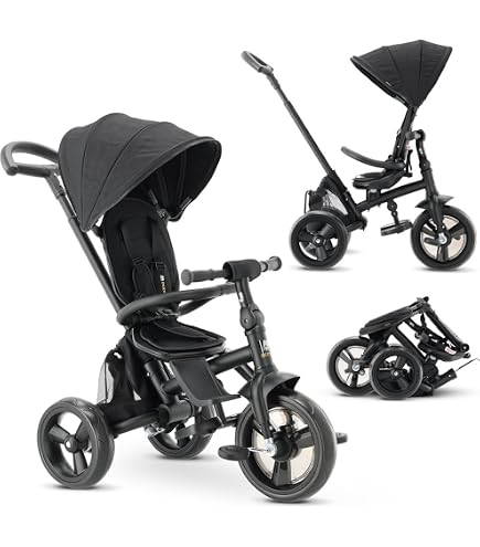 Tricycle évolutif 2 En 1 MAYMAR – Poussette Et Tricycle Pour Bébé 1-5 Ans, Avec Pare-soleil, Freins Et Poignée Directionnelle (Bleu)