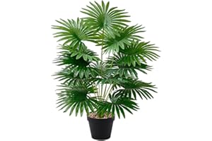 YJWZ Plantas Artificiales Decorativas,82cm Planta Artificial Palma con Maceta, Arbol Artificial Grande Plastico Hojas Realistas Decorativa para Interior y Exterior Hogar Salón Oficina Dormitorio