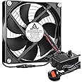 GDSTIME 120mm Computer Fan with 220V 240V AC Plug 120 x 25mm PC Cooling Fan with 4-12v Speed Controller Ball Bearing Cooler for Chassis Sever Cabinet PSU Ventilation