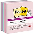 Post-it Super Sticky Recycled Notes, 3 in x 3 in, 5 Pads, 2x the Sticking Power, Bali Collection, Pastel Colors (Lavender, Apricot, Blue, Pink, Mint), 30% Recycled Paper (654-5SSNRP)