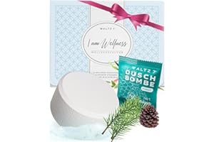 WALTZ 7 Set di Bombe da Doccia all’Abete Rosso, Bombe da Bagno con Olio Essenziale di Pino per il Benessere e il Relax, Vegane per Aromaterapia, Effetto Calmante e Rigenerante, Confezione da 6