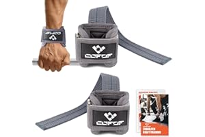 ‎COFOF COFOF Zughilfen Krafttraining, mit Doppelseitiger Anti-Rutsch-Gummistreifen, Zughilfe mit 5mm Gepolstert, Bodybuilding, Profi Lifting Straps für Frauen und Männer