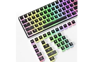 LEXONTECH Copritasti in PBT Pudding con Estrattore di Tasti,Copritasti a Doppio Scatto 108 Tasti,Strato Traslucido,Profilo OEM,Layout ANSI US per Tastiera Meccanica RGB,per Interruttore MX Cherry/Kailh