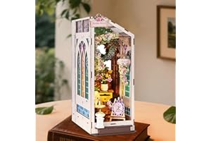 Ltteaoy DIY Book Nook-Kit di Costruzione in Legno 3D Stile Serra Naturale con Illuminazione LED,Casa in Miniatura per Lettori,Regalo Perfetto per Adulti e Adolescenti(Casa dei Fiori)