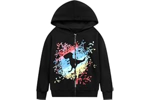 Codkkre Kapuzenjacke Jungen Sweatjacke Kinder Jungs Zip Up Hoodie Jungen Dino Kapuzenpullover mit Reißverschluss 2-11 Jahre
