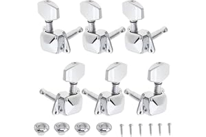 Pove 3+3 Semiclosed Guitar Tuners - Exquisite Precision Tuning Pegs Keys Machine Heads for Electric/Acoustic Guitar (Semiclosed Tuners)