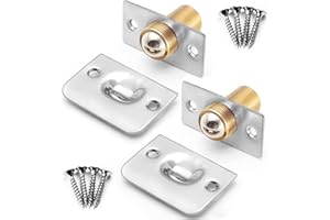 DURDIIY 2 Pcs Ball Door Catches Stainless Steel Roller Ball Door Catches Closet Door Ball Catch Adjustable Spring Ball Bearing Door Latches for Cupboard Closet Top of Door (Style 2)