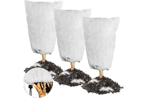 CKABELLY Fleece Plant Cover Garden Fleece Frost Protection for Winter Outdoor Plants with Drawstring, Frost Covers for Gardens, Farms and Other Outdoor Scenes,120cm × 80cm