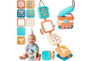 Felly Bébé Busy Board Jouets Montessori 1 Ans+, Jouet Éducatif D'activité et de Développement, Motricité Activity Cube, Voyage en Avion pour Enfants, Cadeau Garçon Fille Tout-Petits, Couleur Aléatoire