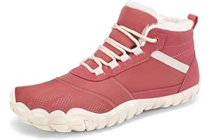 SAGUARO Botines Barefoot Mujer Invierno Cálidos con Puntera Ancha y Suela Zero Drop, Gr.36-42