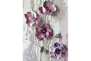 Aoisyesbig -Malen nach zahlen Erwachsene .Malen nach zahlen ab 7 jahre mädchen-Blume-DIY Ölgemälde Faltenfreie Ohne Rahmen - 3 Pinsel und Hohe Qualität Acrylfarbe, 40 x 50cm