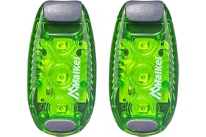 Malker LED Blinklicht Sicherheitslicht Set Sicherheit Licht für Kinder Schulranzen Nachtläufer Bergsteiger Hunde Leuchtanhänger mit Batterien Clip Dauerlicht und Blinklicht 2er