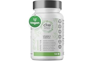 CYB | Vitamin B Komplex Hochdosiert - 180 Tabletten 6 Monate - Vitamin B12 Hochdosiert - Vegane - Alle 8 Essentiellen B-Vitam
