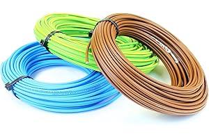 Ali's DIY 1.5 mm Single Core Conduit Cable 6491X Blue & Brown & Yellow/Green - 3 metre Length
