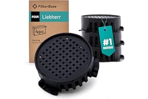 FilterBase® Filtre à charbon actif 4 pièces adapté à Liebherr 9096342, 9881116, 7440006, 9882304 et Miele 10806820 Réfrigérateur Filtre