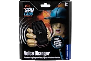 Thames & Kosmos Spy Labs Voice Changer, Detective Toy for Disguising Your Voice, Records Up to 12 Seconds, Spy Toys for Kids, Suitable for Age 8+, Black