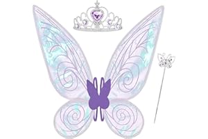 JGT Ali da Fata per Ragazze e Adulti, Carnevale Ali da Farfalla per Fata Angelo Principessa, Ali da Costume per Halloween, Compleanno, palcoscenico fatato Feste a Tema (Viola)