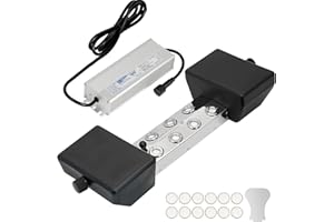 MUYIRTED 8 Head Ultrasonic Mist Maker Fogger 6400 ML/H Mister Fogger, Atomizer With Buoy And 350w Power Supply, Air Humidifier Fog Machine For Ponds, Fountains, Stainless Steel (Uk Plug)