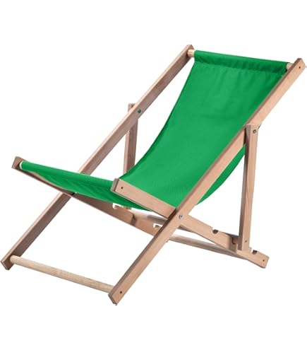 KADAX Ligstoel, strandstoel van hout, zonnebed tot 120 kg, ligstoel van beukenhout, houten klapstoelen, strandstoel, klapstoel voor strand, houten ligstoel (blauw