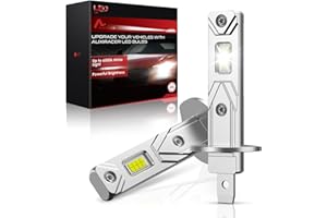 AUXIRACER H1 LED 500% Brillante, Lampadine H1 LED Plug and Play, 6500K Bianco Freddo Dimensione Mini 1:1 per Auto e Moto, 2 pezzi