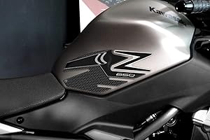 labelbike - 2 Protectores de Rodilla 3D Lateral para Depósito Compatible con Kawasaki Z650 – Carbono Gris