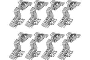 LOOTICH 95 Grado Arremetida 40mm Fuerte Bisagras con Amortiguación para Puerta Gruesa y Pesada Bisagra con Suave Cierre Automático para Puerta de Empotrado Mueble Armario de Cocina 8 Piezas