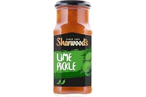 Sharwood's Indian Lime Pickle Sauce – Tangy Indian Condiment, Made With 72% Lime & Spices, 300 g Jar (Pack of 1)