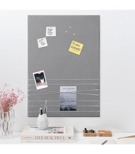 Banjado Magnettafel 30x75 Cm – Motiv Kork, Mit 4 Magneten – Für Küche, Büro & Kinderzimmer