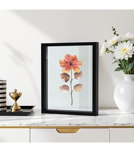 Cornice In Legno Naturale Con Doppio Vetro Acrilico 16x22 Cm - Per Foto, Fiori Secchi, Decorazioni Fai Da Te - Foto 10