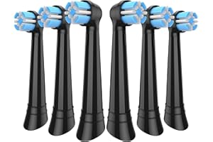 6er MERUYOO Ersatzbürsten Kompatibel mit Oral B iO aufsteckzahnbürsten (schwarz)