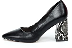 Rio Fiore Scarpe con Tacco, Décolleté Donna, Nero, Beige, 8 cm Tacco Largo, Similpelle/Ecopelle Scamosciata, Scarpe Donna Eleganti, Сomodi Tacchi Neri/Beige, DL983-0716