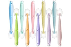 XOPOZON 10 Stück Baby Löffel Set, Mehrfarbig- Babylöffel Silikon Weich Baby Fütterlöffel Kinder Löffel, BPA Frei Baby Besteckset, Säugling Beikost Esslöffel für Baby Kleinkind Säugling