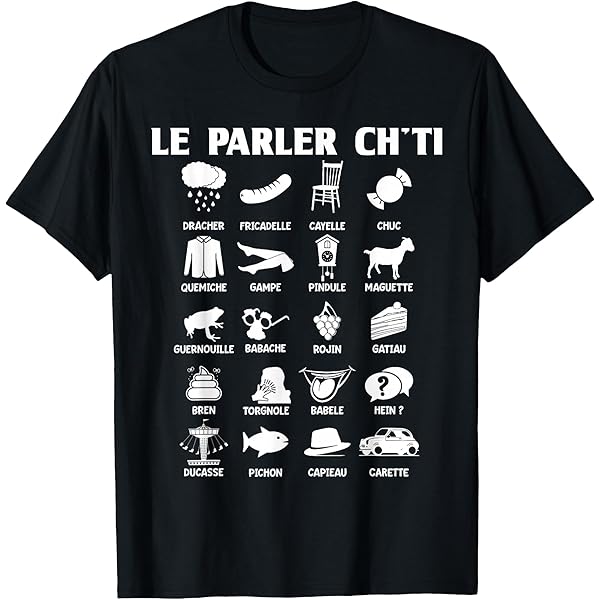 T-shirt Noir Homme Kezman – Parler Chti – Manches Courtes – Taille M