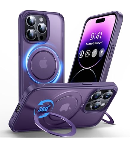 QTlier 360° Magic Stand Hülle Für IPhone 15 Pro – MagSafe, Magnet, Militärschutz, Klappbarer Ständer