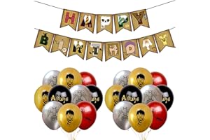 JOFIESU 1Pcs Happy Birthday Banner 20Pcs Wizard Balloons Birthday Party Decorations, Party Latex Balloons For Kids Boys Girls Birthday Party Decoration (wizard)
