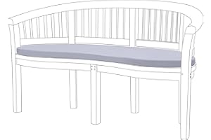 ‎GARDENISTA Gardenista Gebogene Banana-Bankauflage | Outdoor Indoor Bankpolster | Wasserabweisende Gartenbankauflage rutschfeste Bankpolster | Langlebige Stuhlkissen,Einfach zu reinigen Bankkissen (Grau)