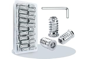 LONNEY 50 Pezzi Boccole Filettate per Legno Dadi Inserto Filettato (M6x15)