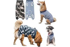 Rantow 2 pacchi Tuta per Recupero Chirurgico per Cani | Protezione per bendaggi Addominali | Indossare Dopo l'intervento Chirurgico per Cani di Taglia Piccola Medio Grande (L)