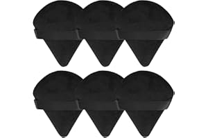 DNDGDLUA 6 Stück Puderquaste, dreieckig, weich, waschbar, Velours Make up Schwamm, Puderquaste, für loses Puder, kosmetische Grundierung, nasses, trockenes Makeup Werkzeug, Gesichts und Körperpuder, Schwarz